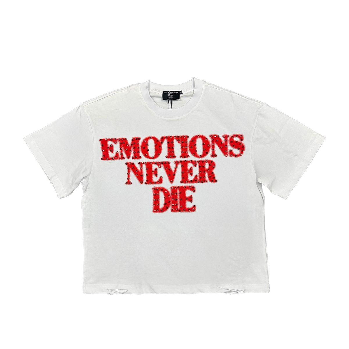 MIXED EMOTION RED END RHINESTONE TEE
