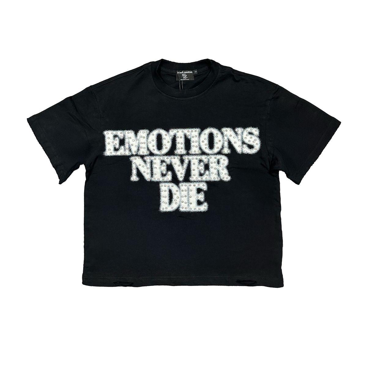 MIXED EMOTION BLACK END RHINESTONE TEE