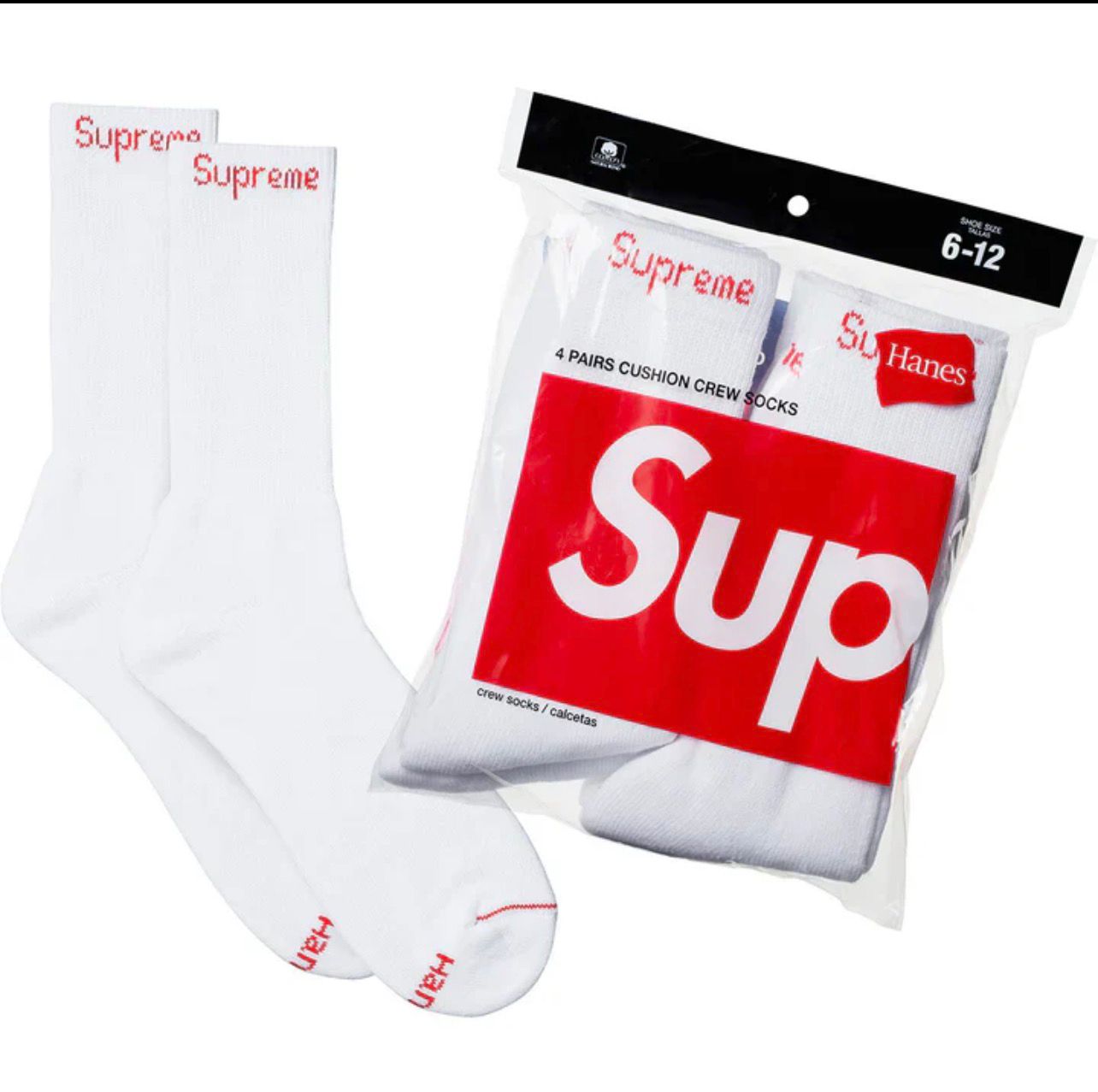 SUPREME CREW NECK SOCKS 1 PAIR