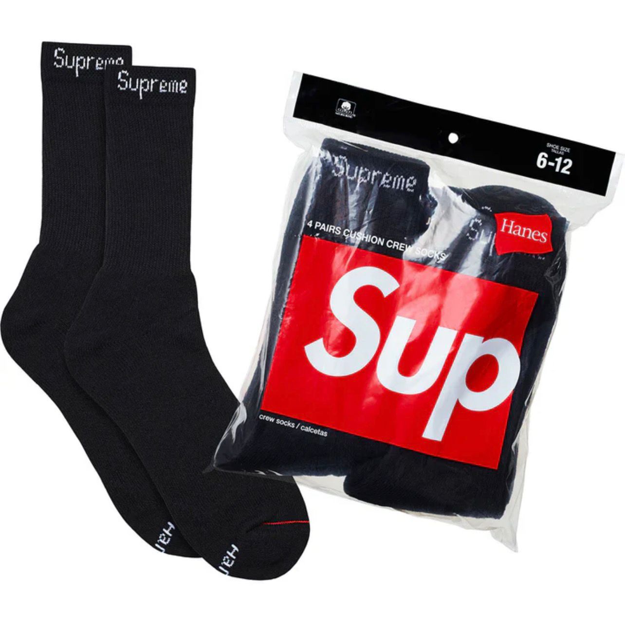 SUPREME CREW NECK SOCKS 1 PAIR