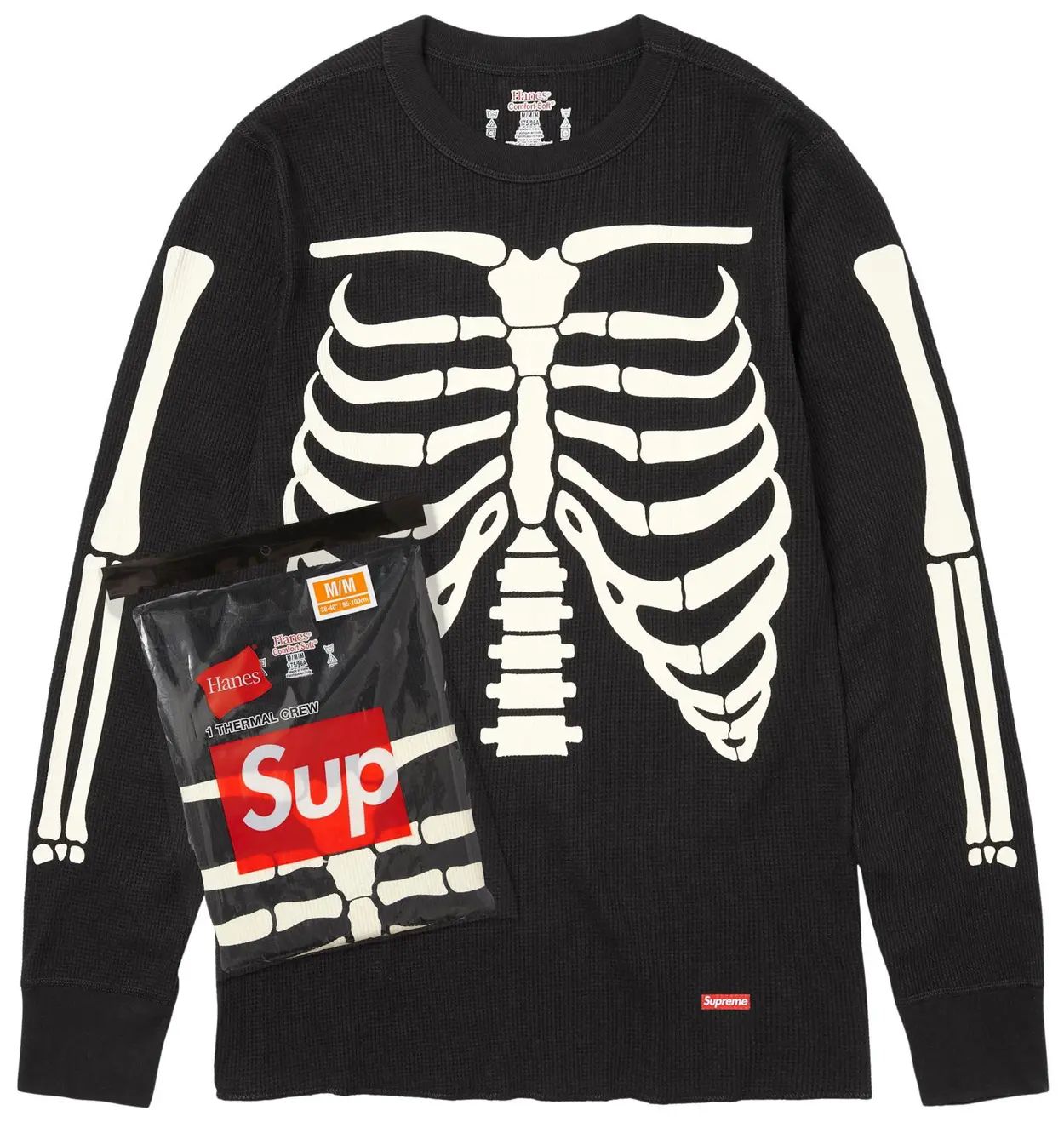 SUPREME HANES BONES THERMAL CREW (1 PACK)