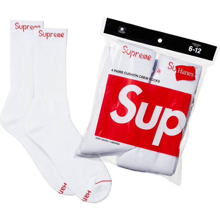 SUPREME HANES CREW SOCKS 4 PAIRS